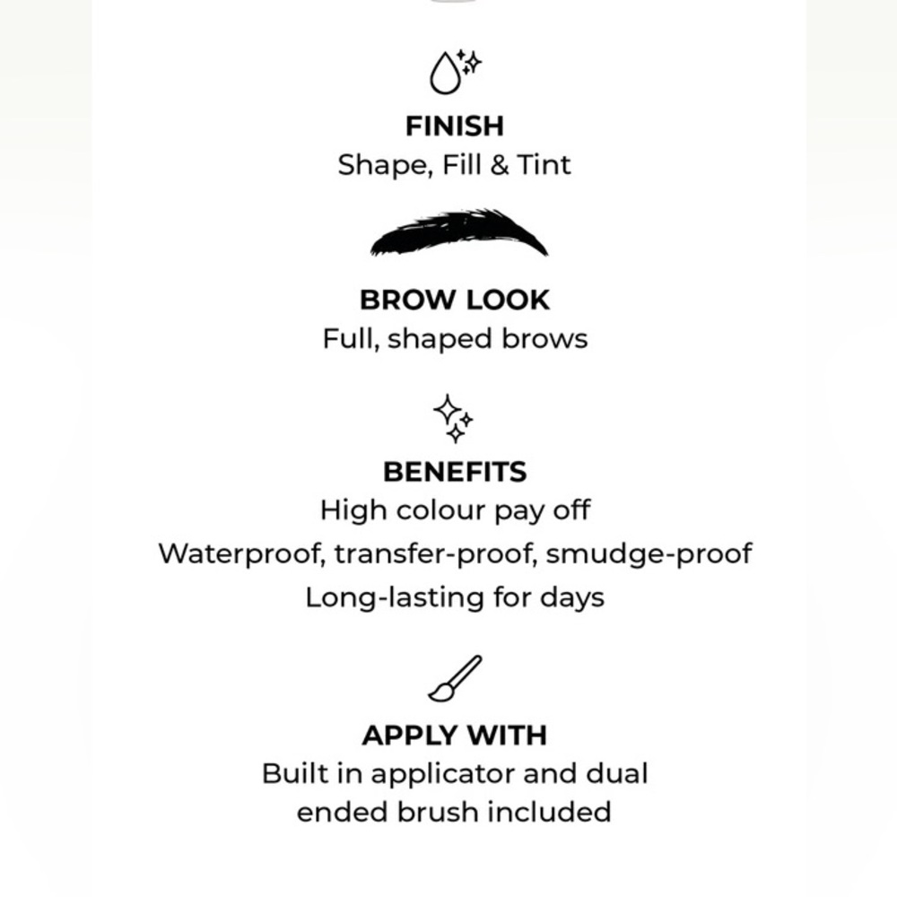 WUNDERBROW Eyebrow Gel Tinted Black Brown New Waterproof smudgeproof - Picture 5 of 7
